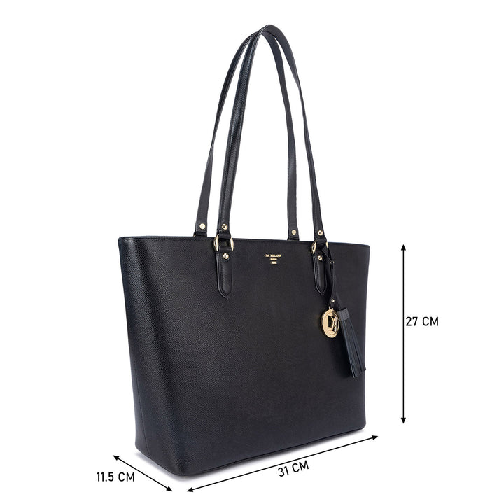 Medium Franzy Leather Tote - Black