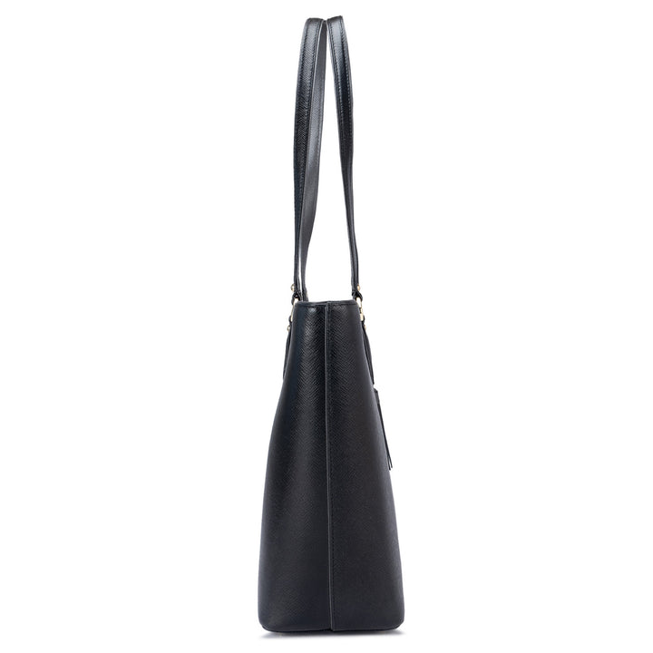 Medium Franzy Leather Tote - Black