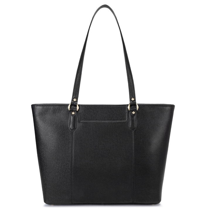 Medium Franzy Leather Tote - Black
