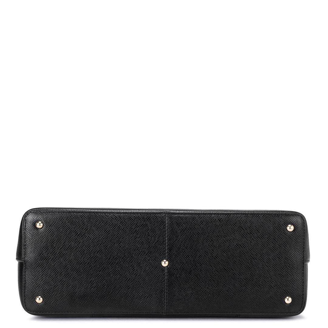 Medium Franzy Leather Tote - Black