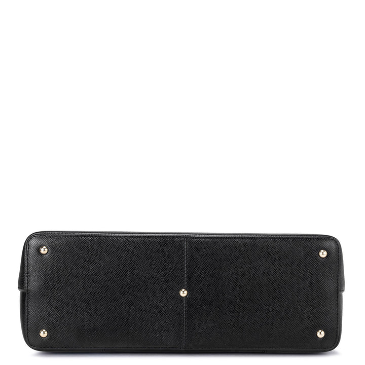 Medium Franzy Leather Tote - Black