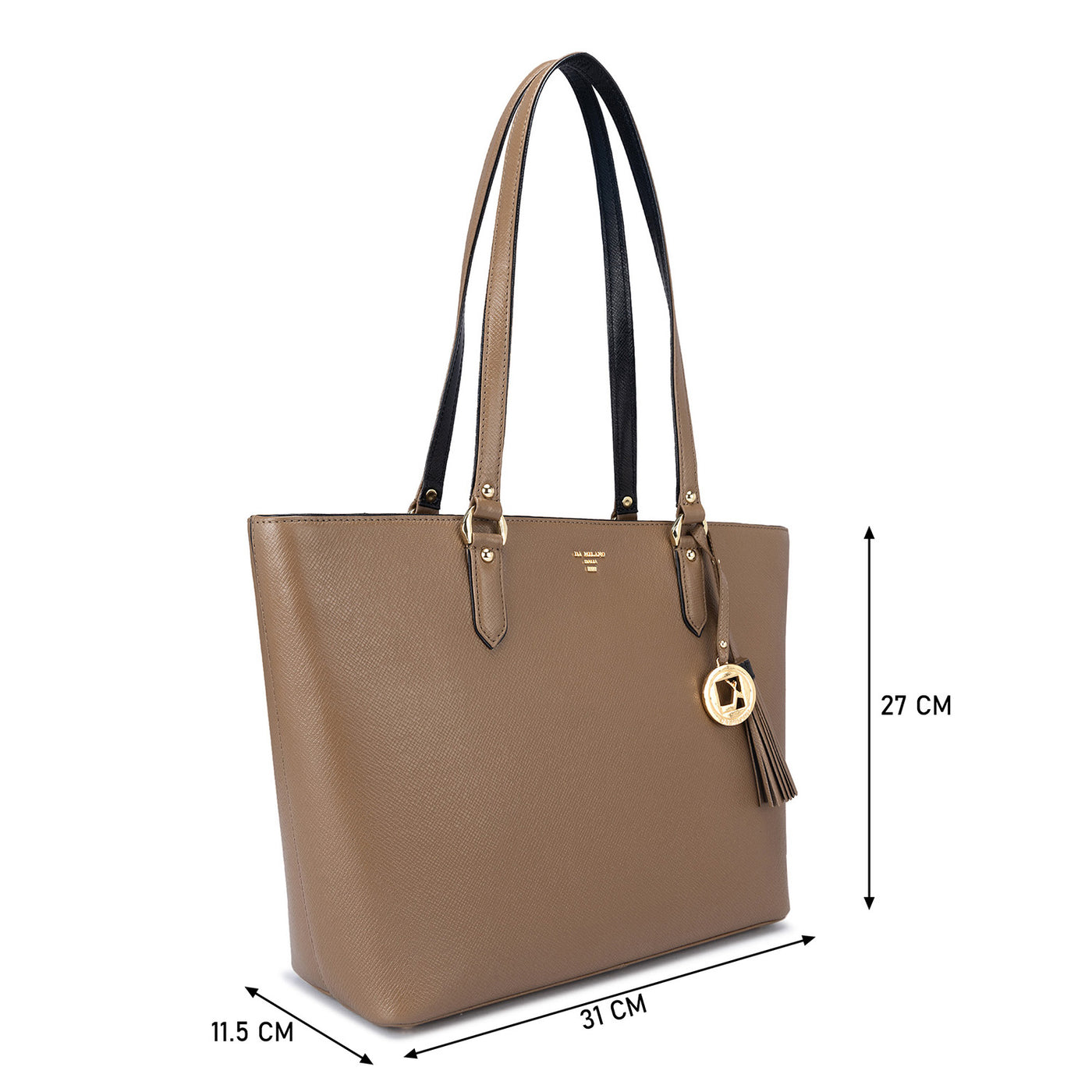 Medium Franzy Leather Tote - Cafe