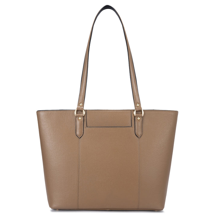Medium Franzy Leather Tote - Cafe