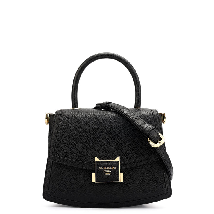 Small Franzy Leather Satchel - Black