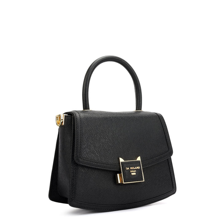 Small Franzy Leather Satchel - Black