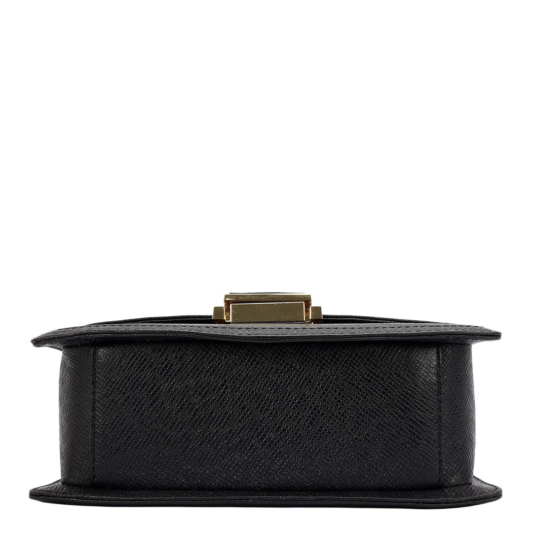 Small Franzy Leather Satchel - Black