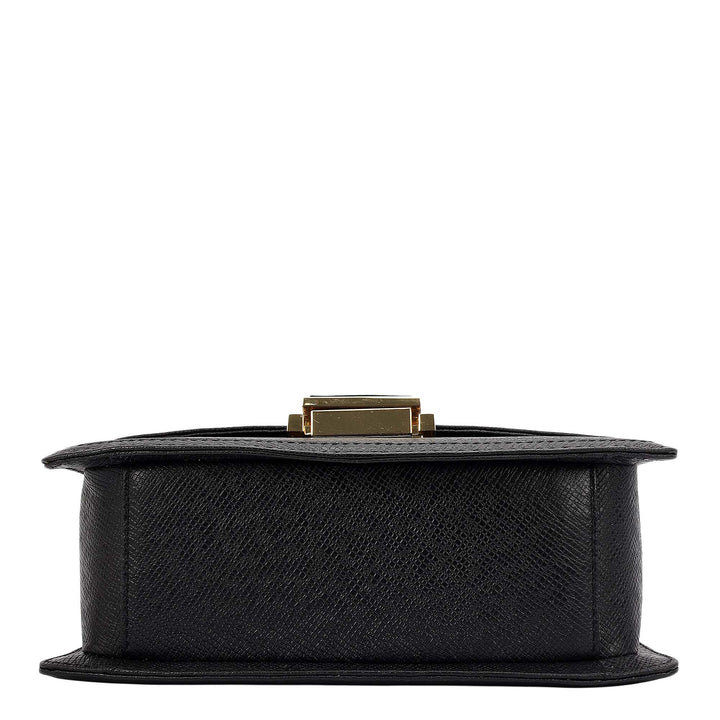 Small Franzy Leather Satchel - Black