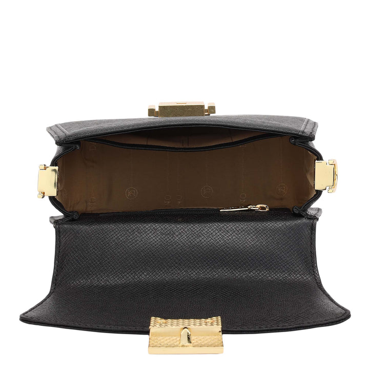 Small Franzy Leather Satchel - Black