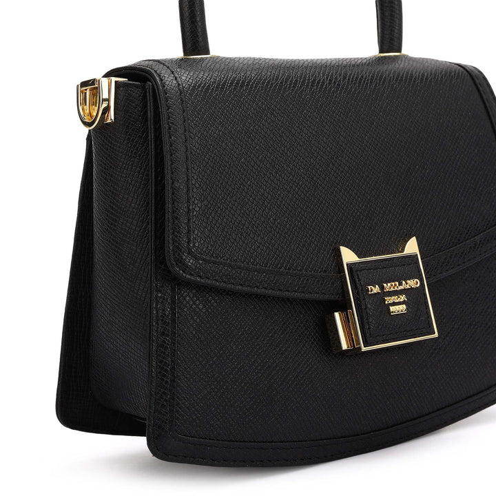 Small Franzy Leather Satchel - Black
