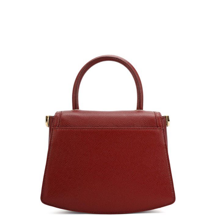 Small Franzy Leather Satchel - Cherry