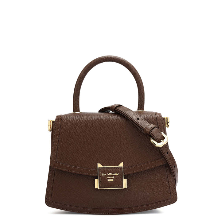 Small Franzy Leather Satchel - Walnut