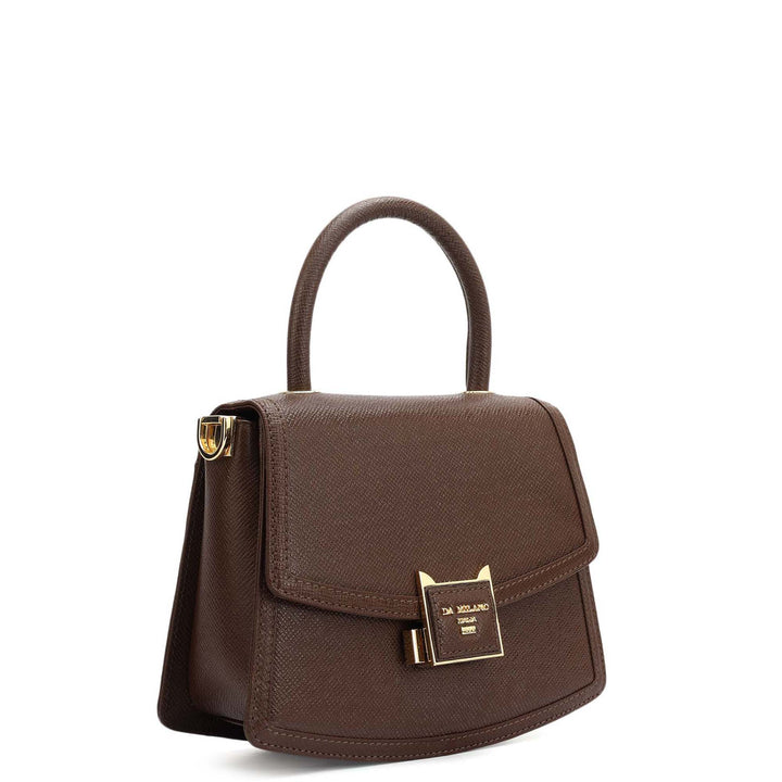 Small Franzy Leather Satchel - Walnut