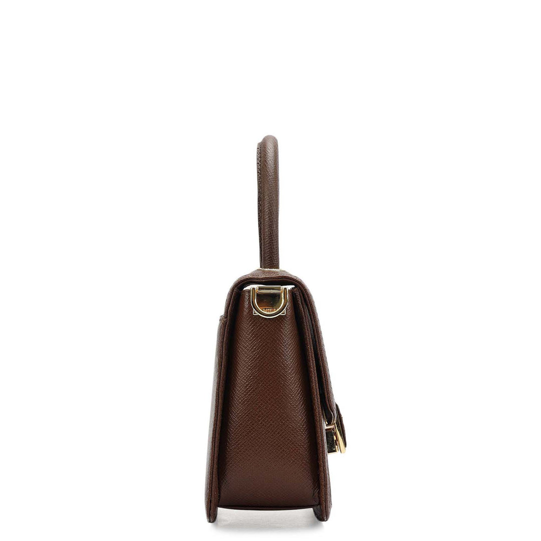 Small Franzy Leather Satchel - Walnut