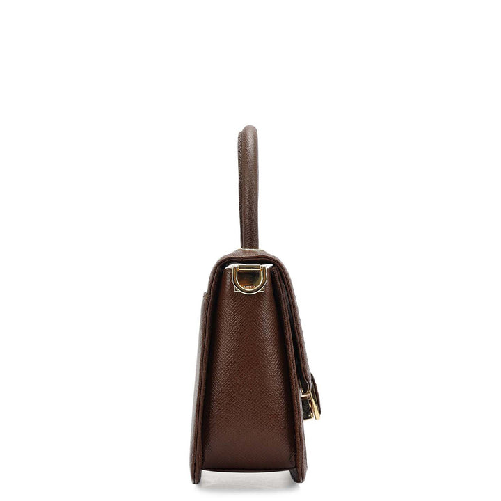 Small Franzy Leather Satchel - Walnut