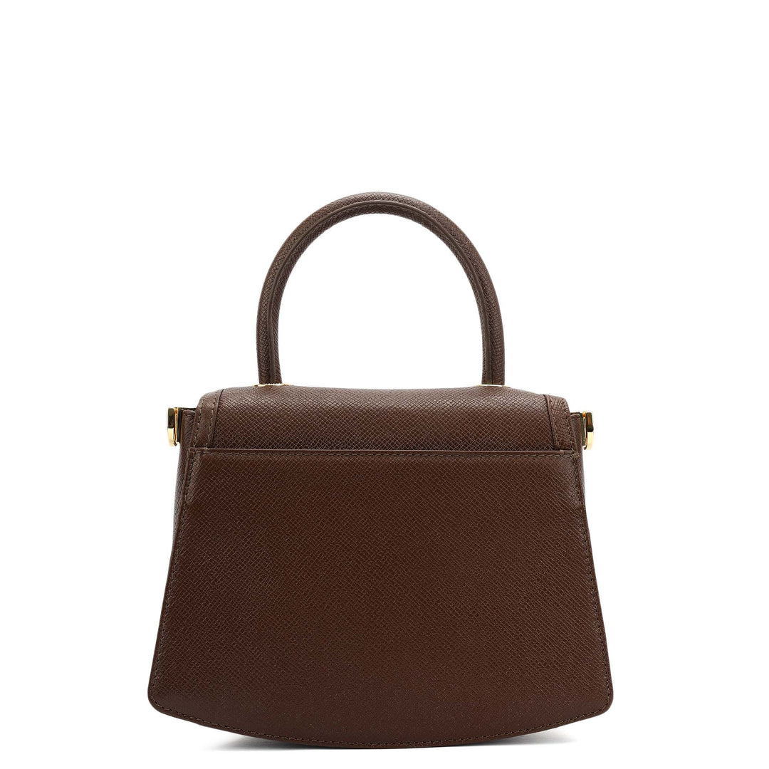 Small Franzy Leather Satchel - Walnut