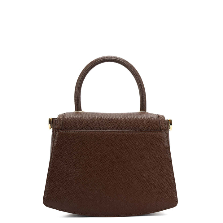 Small Franzy Leather Satchel - Walnut