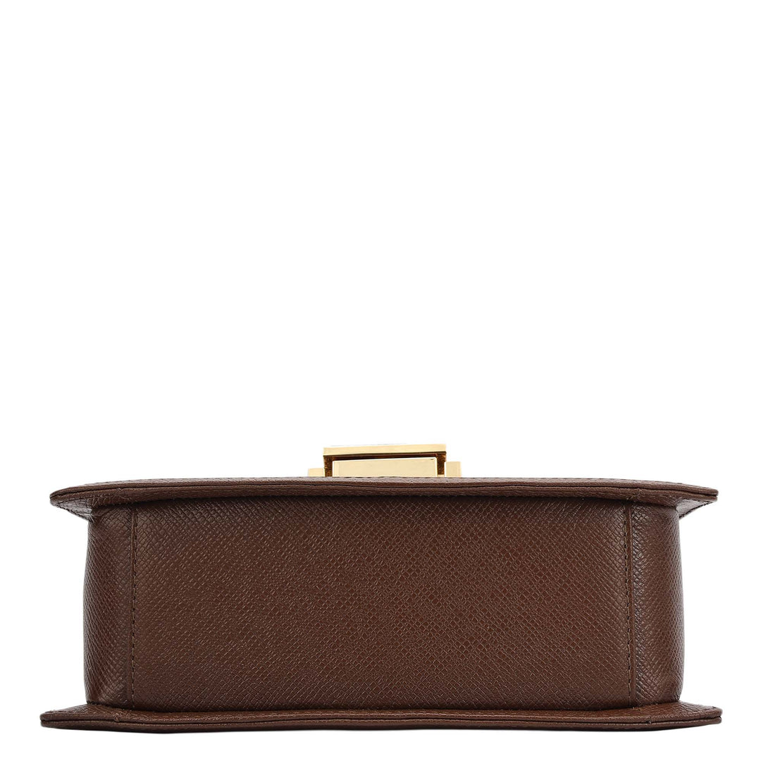 Small Franzy Leather Satchel - Walnut