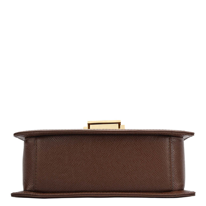 Small Franzy Leather Satchel - Walnut