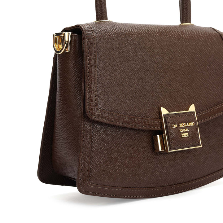 Small Franzy Leather Satchel - Walnut