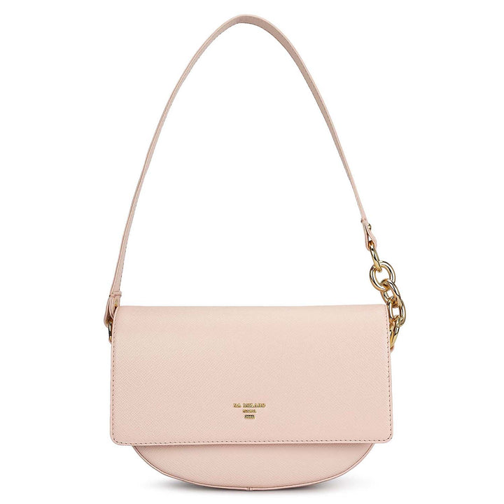 Small Franzy Leather Baguette - Blush