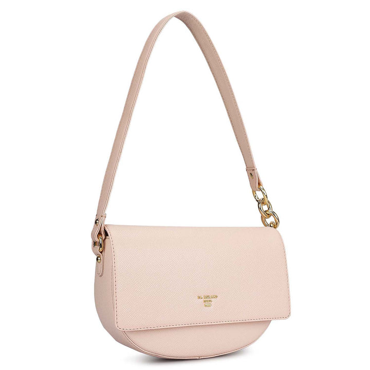 Small Franzy Leather Baguette - Blush