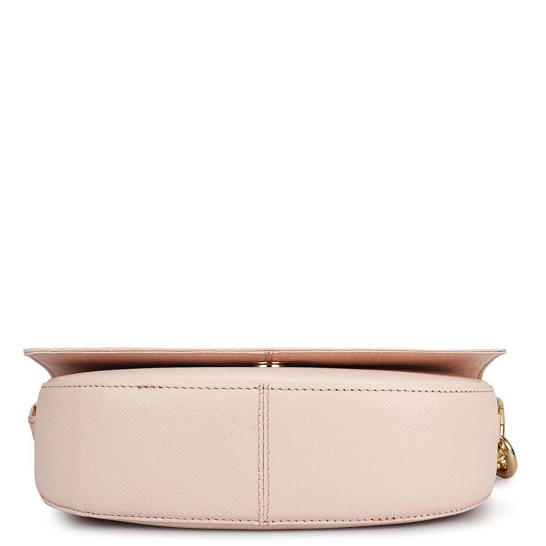 Small Franzy Leather Baguette - Blush