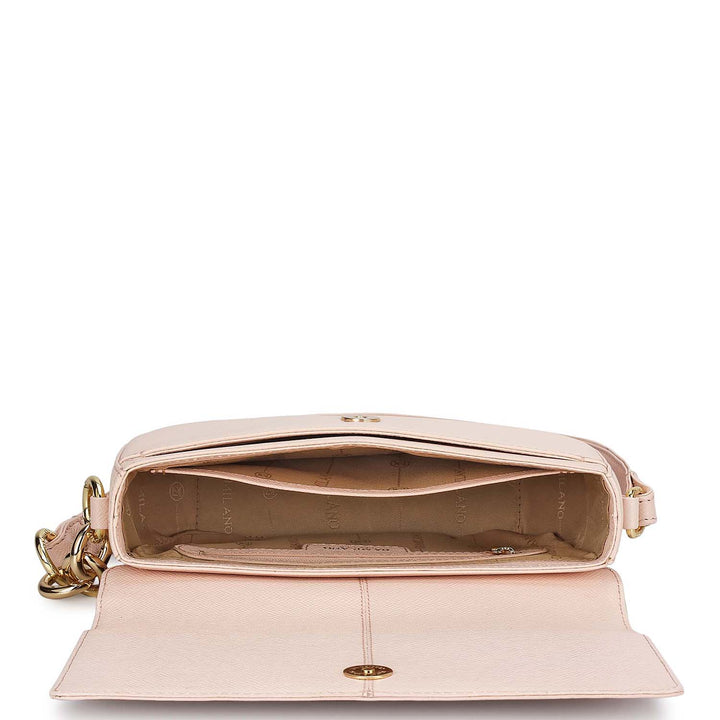 Small Franzy Leather Baguette - Blush