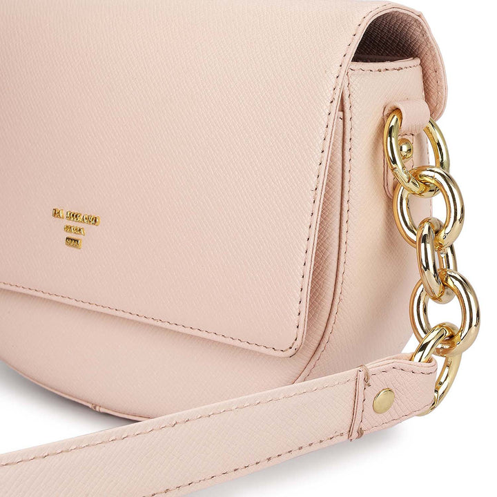 Small Franzy Leather Baguette - Blush