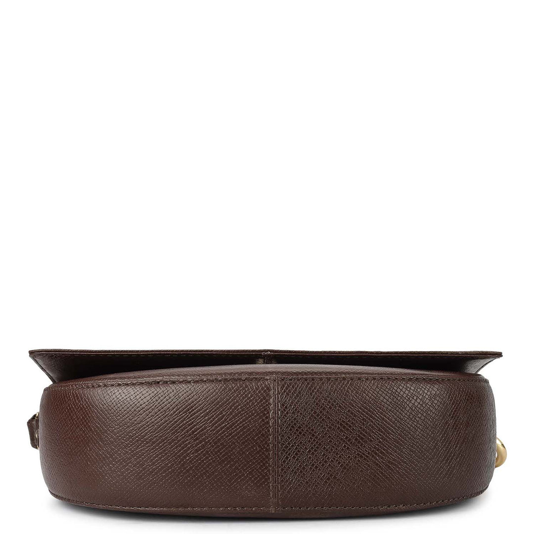 Small Franzy Leather Baguette - Chocolate