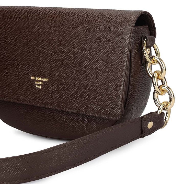 Small Franzy Leather Baguette - Chocolate