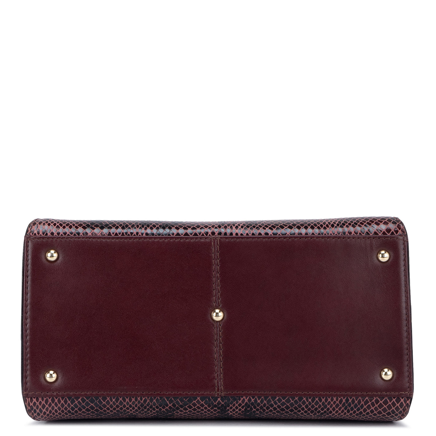 Small Snake Leather Satchel - Berry