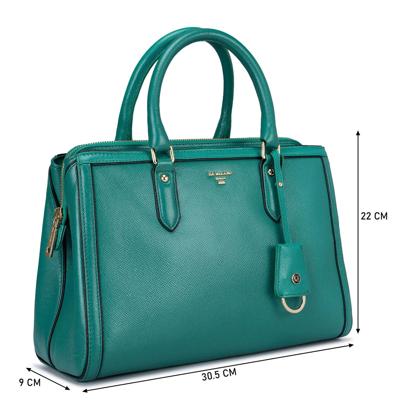 Medium Franzy Leather Satchel - Green