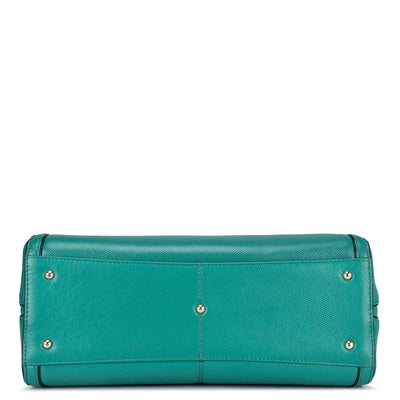 Medium Franzy Leather Satchel - Green