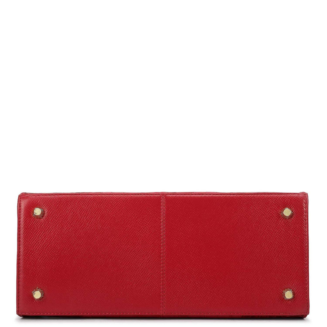 Medium Croco Leather Satchel - Plumberry