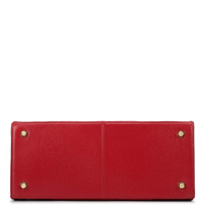 Medium Croco Leather Satchel - Plumberry