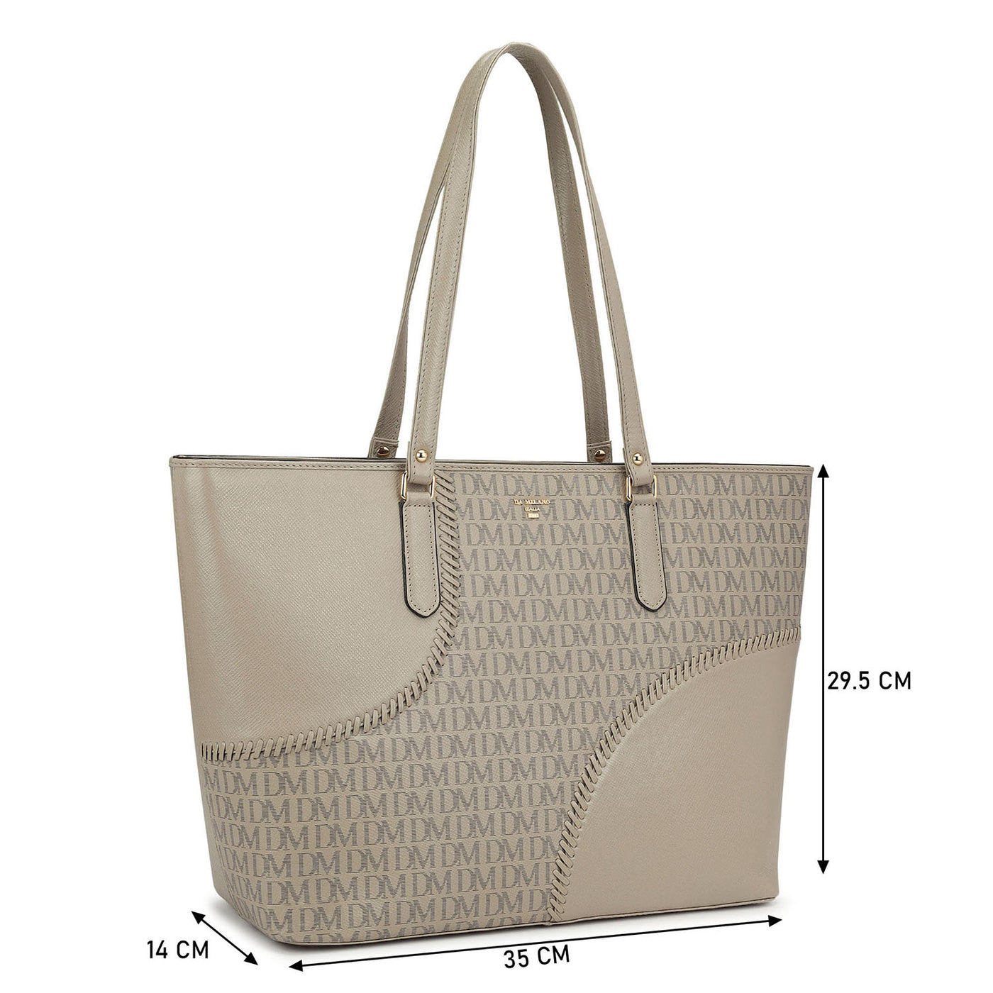 Large Monogram Franzy Leather Tote Chalk Da Milano