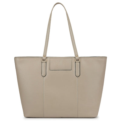 Large Monogram Franzy Leather Tote - Chalk