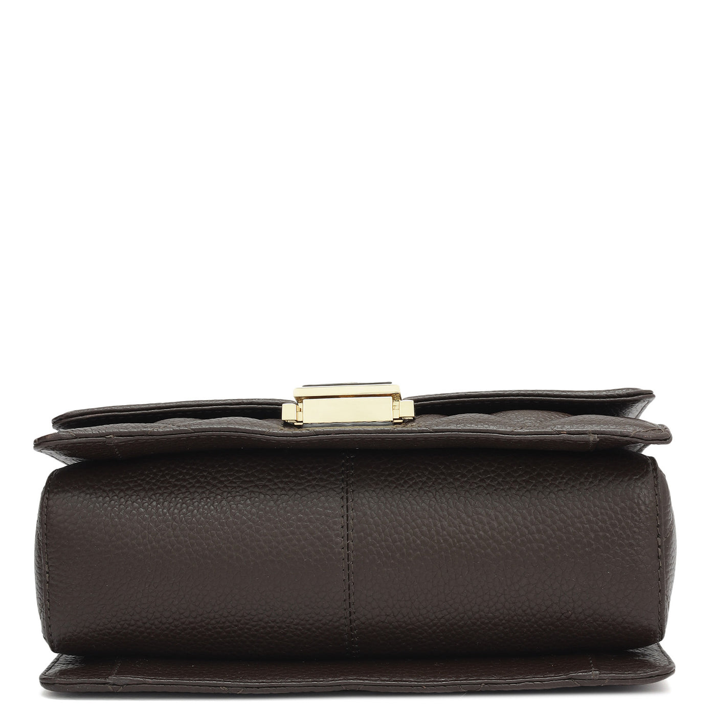 Small Quilting Leather Satchel - Chocolate