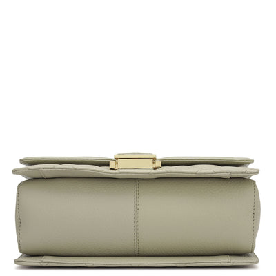 Small Quilting Leather Satchel - Khaki