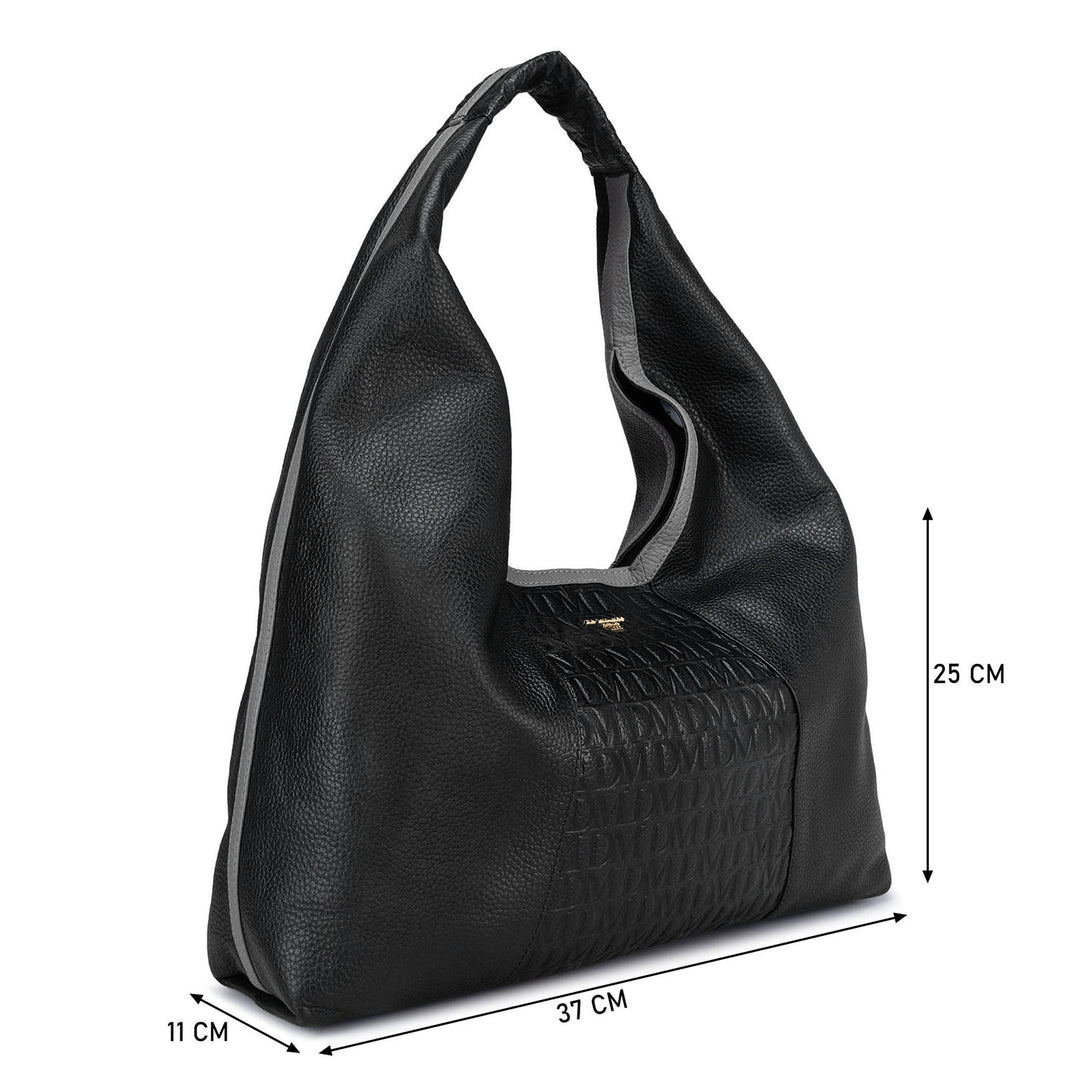 Medium Monogram  Leather Hobo - Black