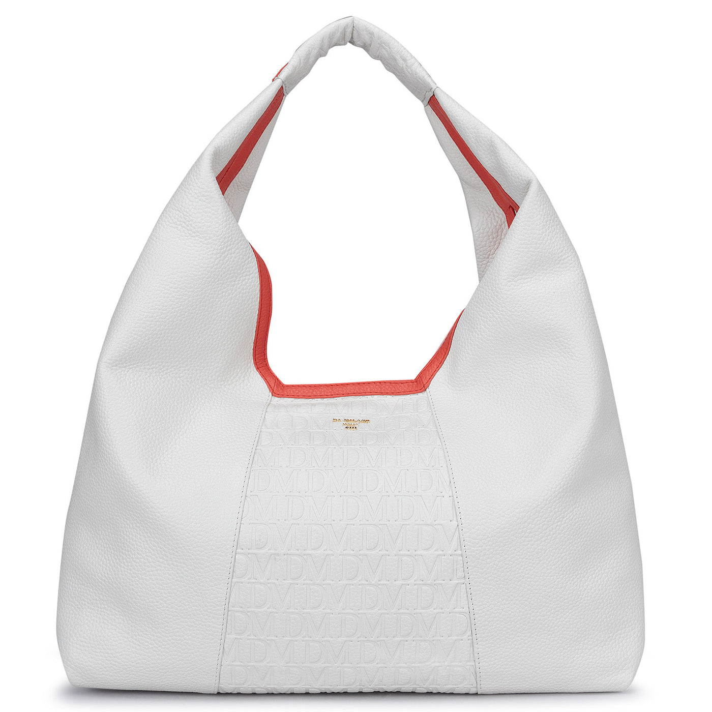 Medium Monogram Leather Hobo - White