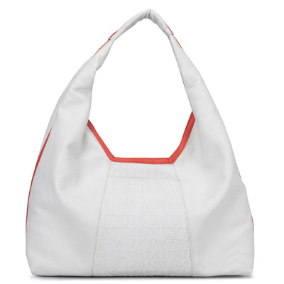 Medium Monogram Leather Hobo - White