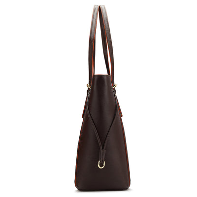 Large Franzy Leather Tote - Chocolate