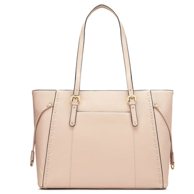 Large Franzy Leather Tote - Powder Pink