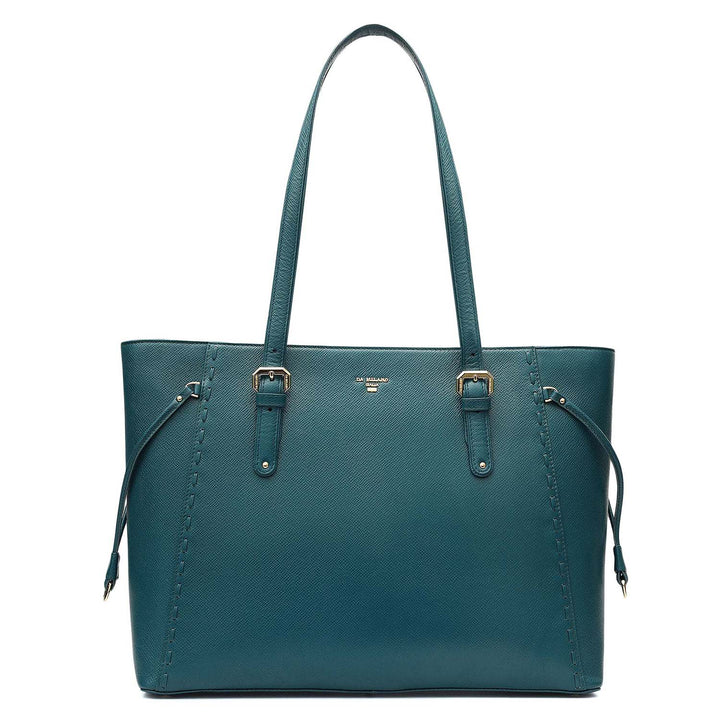 Large Franzy Leather Tote - Teal