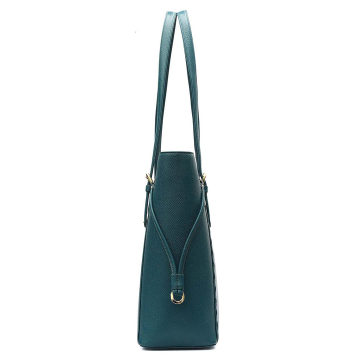 Large Franzy Leather Tote - Teal