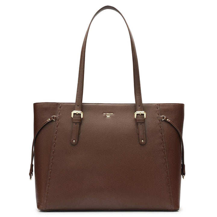 Large Franzy Leather Tote - Walnut
