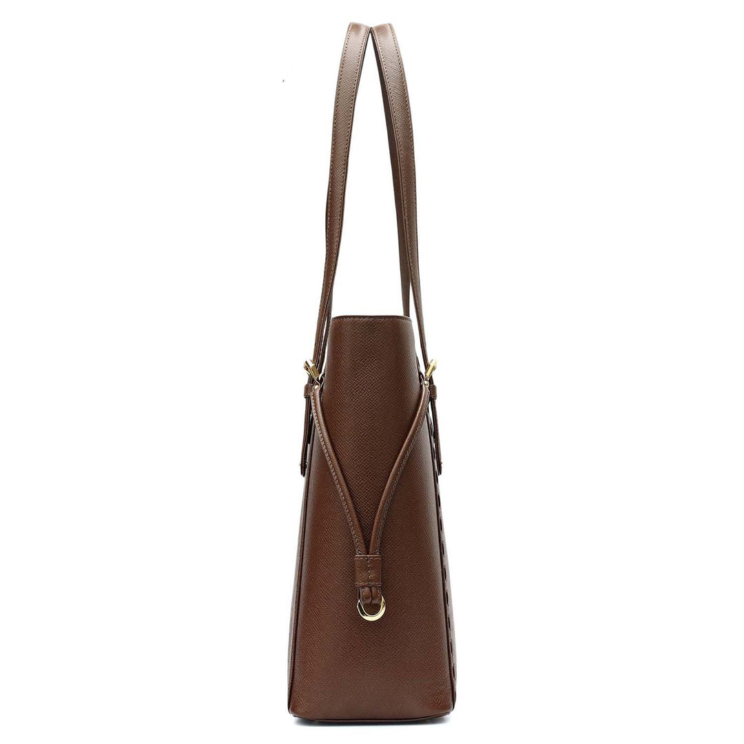 Large Franzy Leather Tote - Walnut