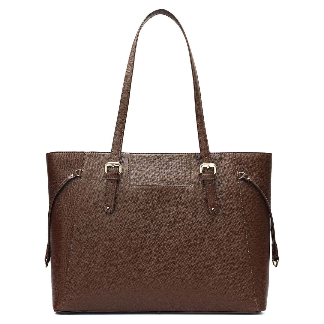 Large Franzy Leather Tote - Walnut