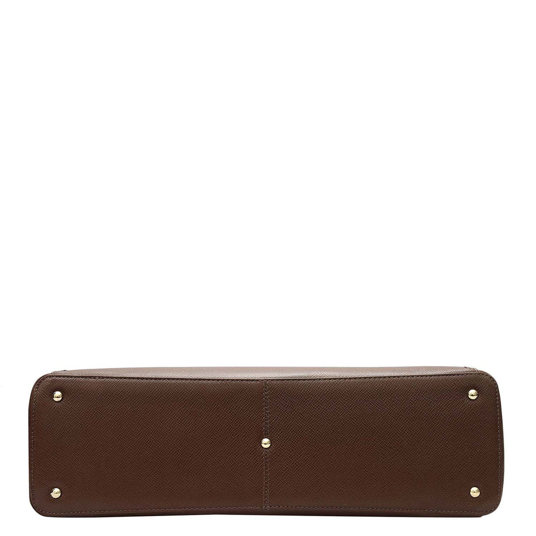 Large Franzy Leather Tote - Walnut